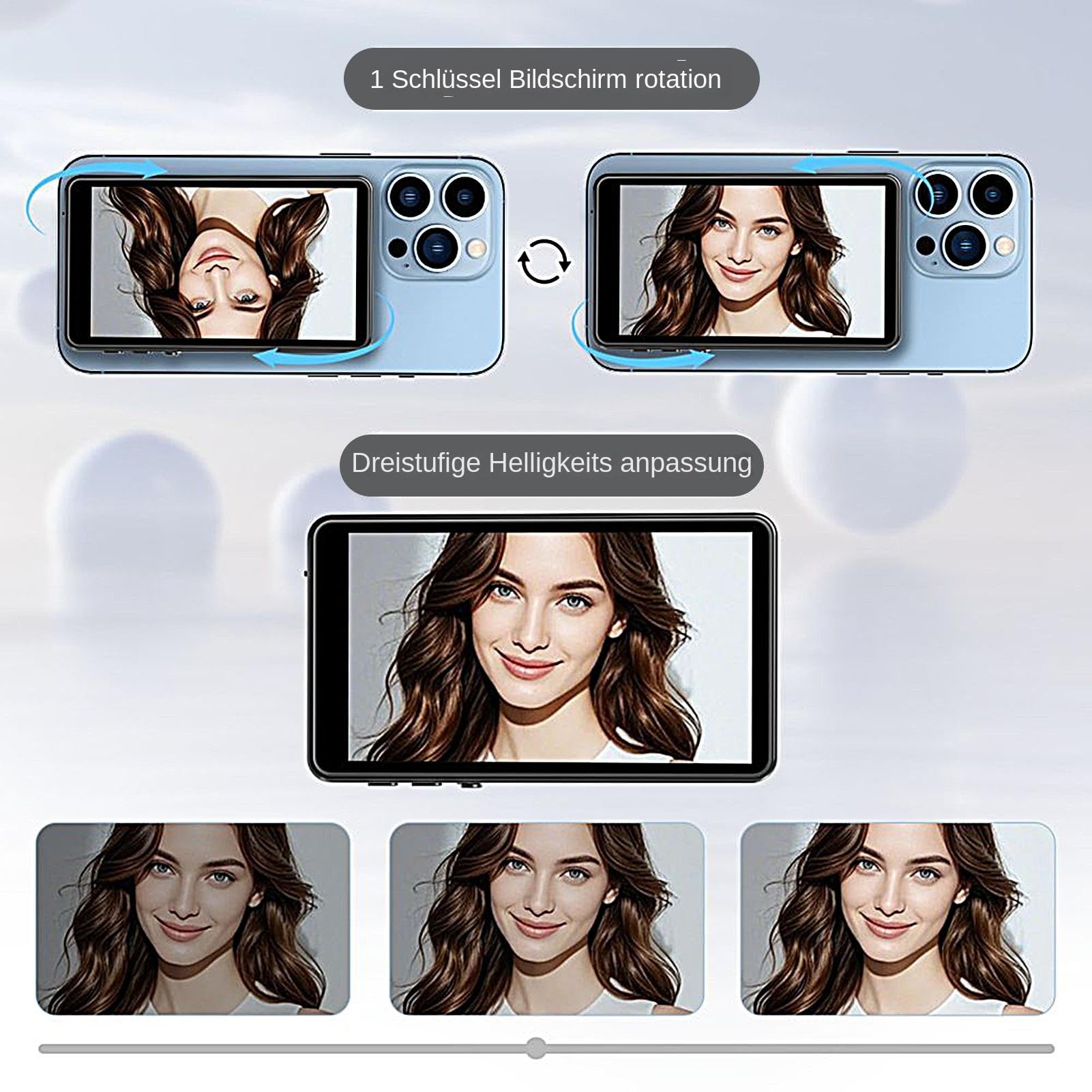 Schermo Monitor Selfie Schermo Monitor Selfie Magnetico Per Streaming Live | Accessorio Smartphone Senza Ritardo per Vlog, Foto, Video e Live Streaming