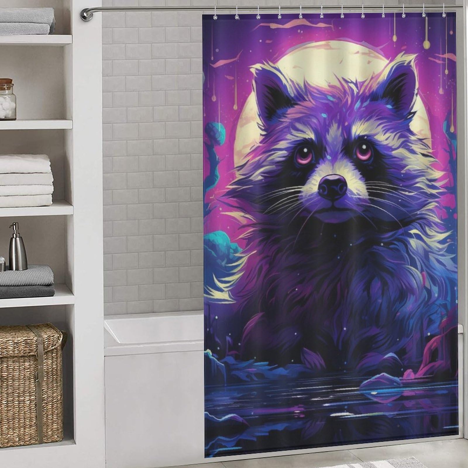Rideau de douche raton laveur pour transformer la décoration de la salle de bain