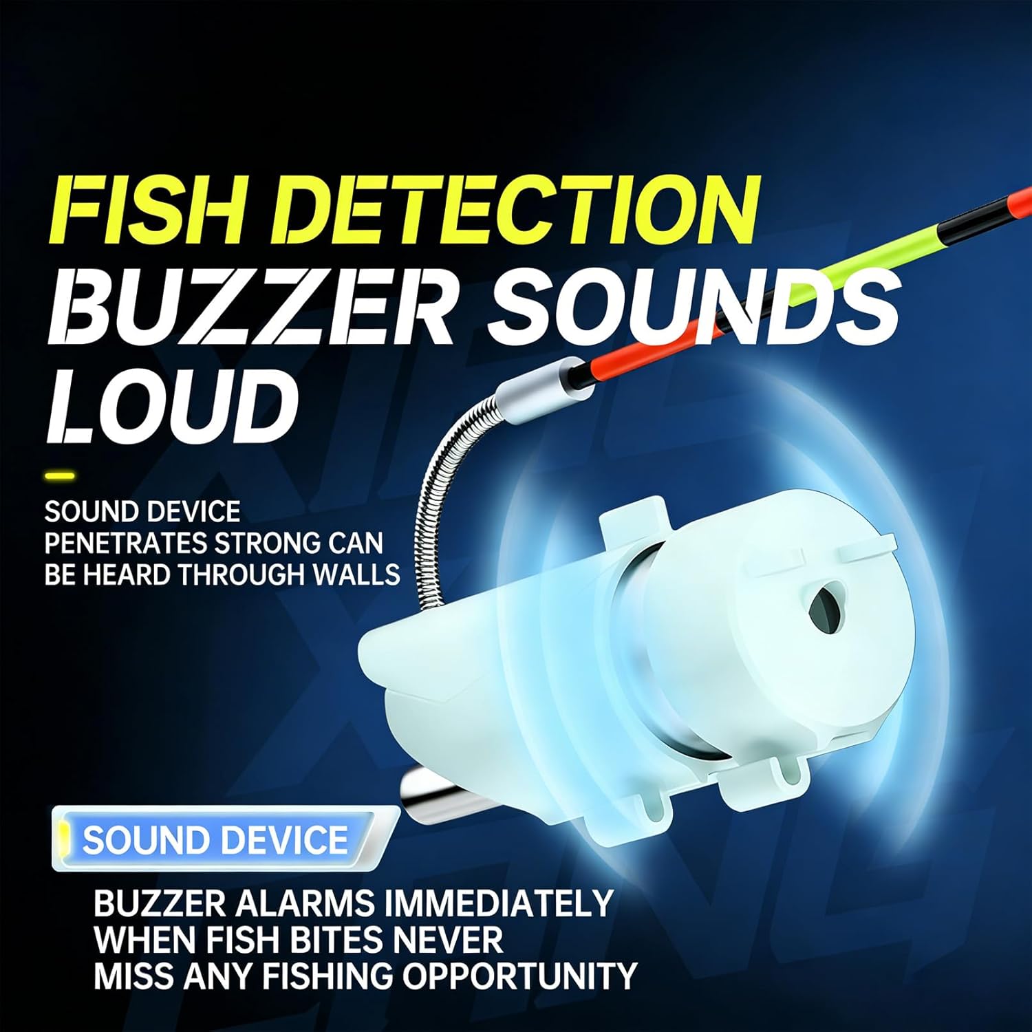 High Sensitivity Night Fishing Float Bite Alert for Fishing Rods, Compatible with Luer, Slip Float, and Raft Fishing Rods, Sound Bite Alert Bell with LED Lights