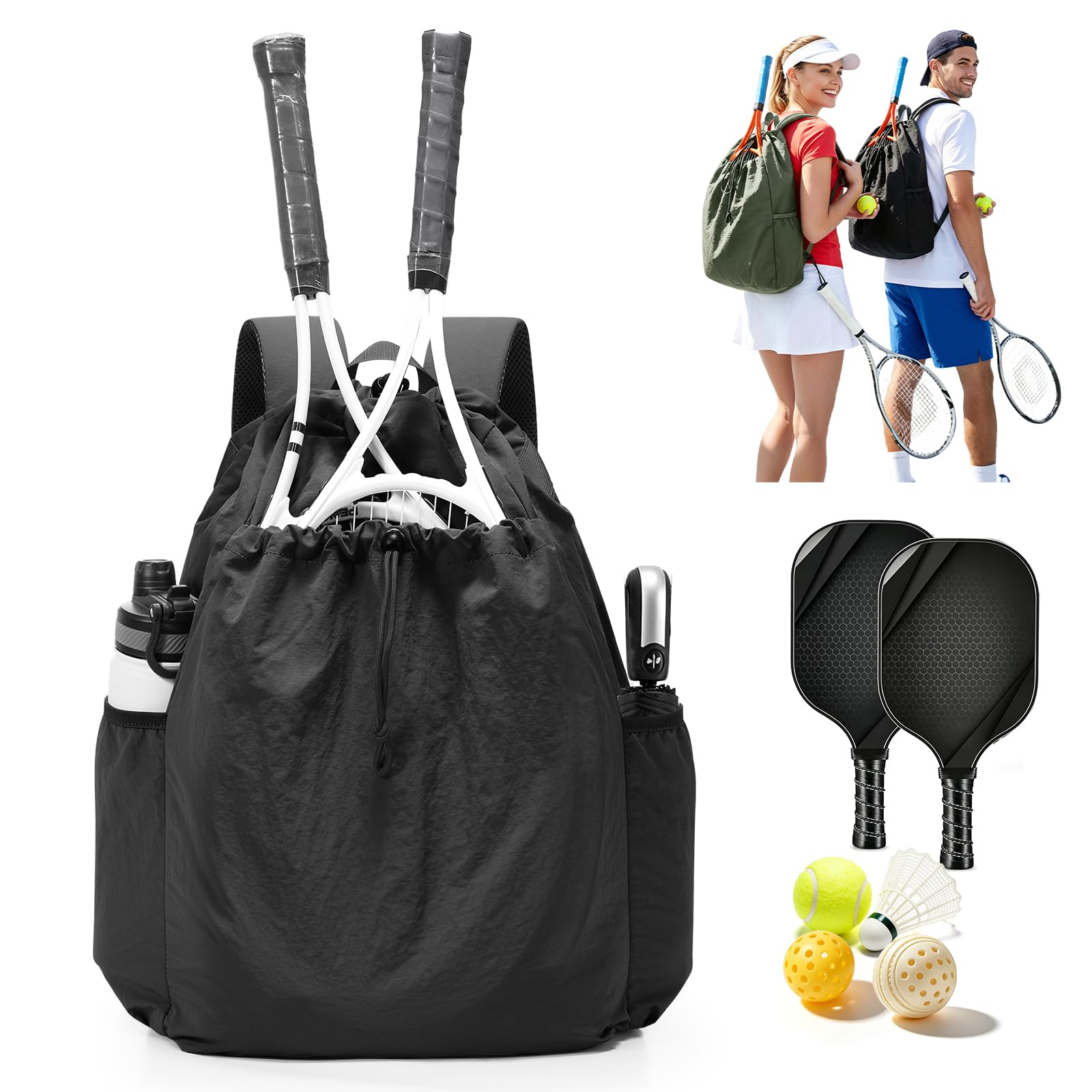 SZLX Tennis Backpack, Spacious Tennis Bag for Men and Women with Multiple Compartments for Tennis Rackets, Pickleball Rackets, Badminton Rackets, Squash Rackets and Balls — image 1
