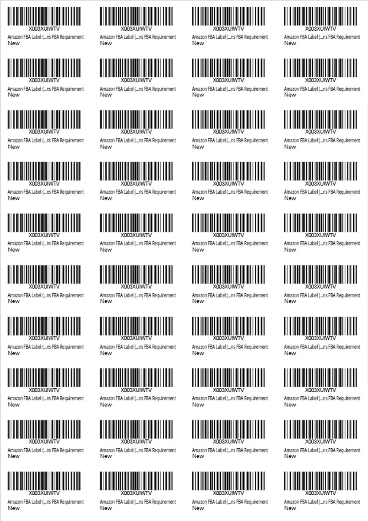 Amazon FBA Label (100 Sheets,4000 Labels) 40-up Labels 52.5x29.7 mm on A4 White Self Adhesive Shipping Mailing Stickers for Laser/Inkjet Printer,Meets