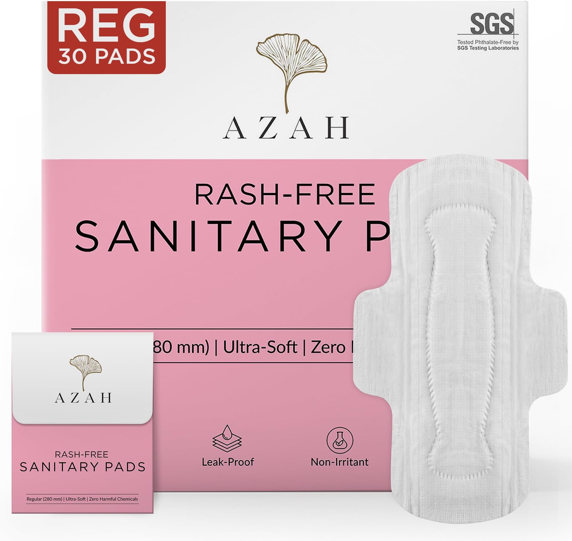Sanitary Pads for Women Regular [Pack of 30] 100% Rash-Free sanitary napkins | 3x More Absorption, Cottony Soft and Dry Top Cover for heavy Flow | Leak-Proof | With Disposable Bag