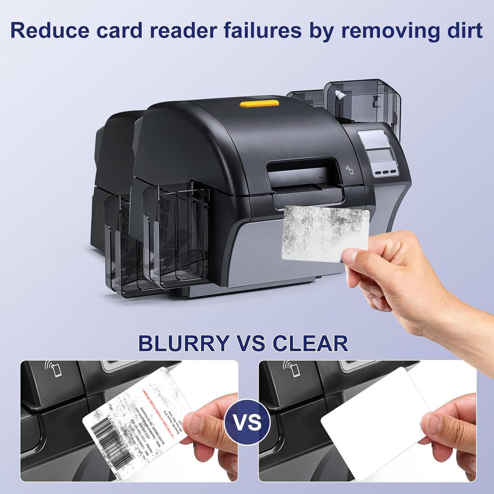 Kit di pulizia per lettore di carte di credito, ideale per terminali POS Swipe, macchine bancomat, stampanti per schede garantiscono transazioni fluide con il nostro kit di pulizia per carte di alta