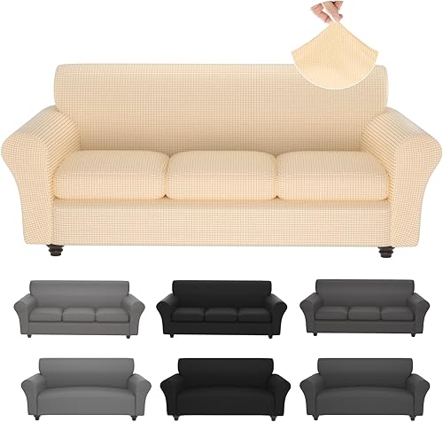 Miniatura 68 de Fundas elásticas para sofá, Fundas de sofá con estampado floral, 2 piezas de funda para sillón con funda de sección separada, Funda lavable para