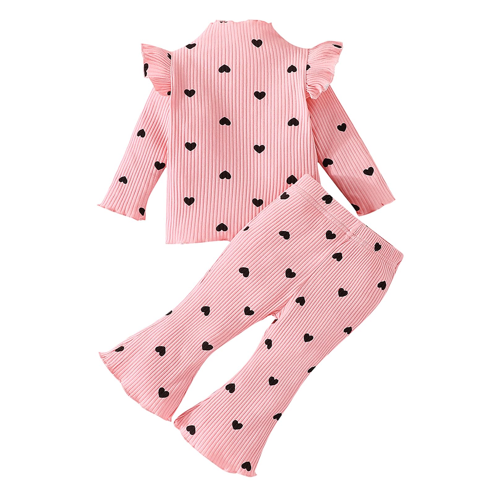 Set Felpa+bambina Kunyeah Con Cuori E Lettere | Tessuto Morbido 97% Poliestere