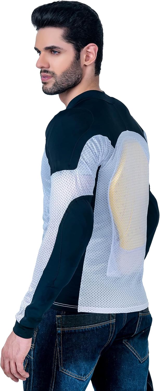 WICKED STOCK Mesh Armored Motorcycle Shirt for Men & Women - CE Level 2 Protective for Summer - Soft, Stretchy & Lightweight with Removable Padding White - Image 7