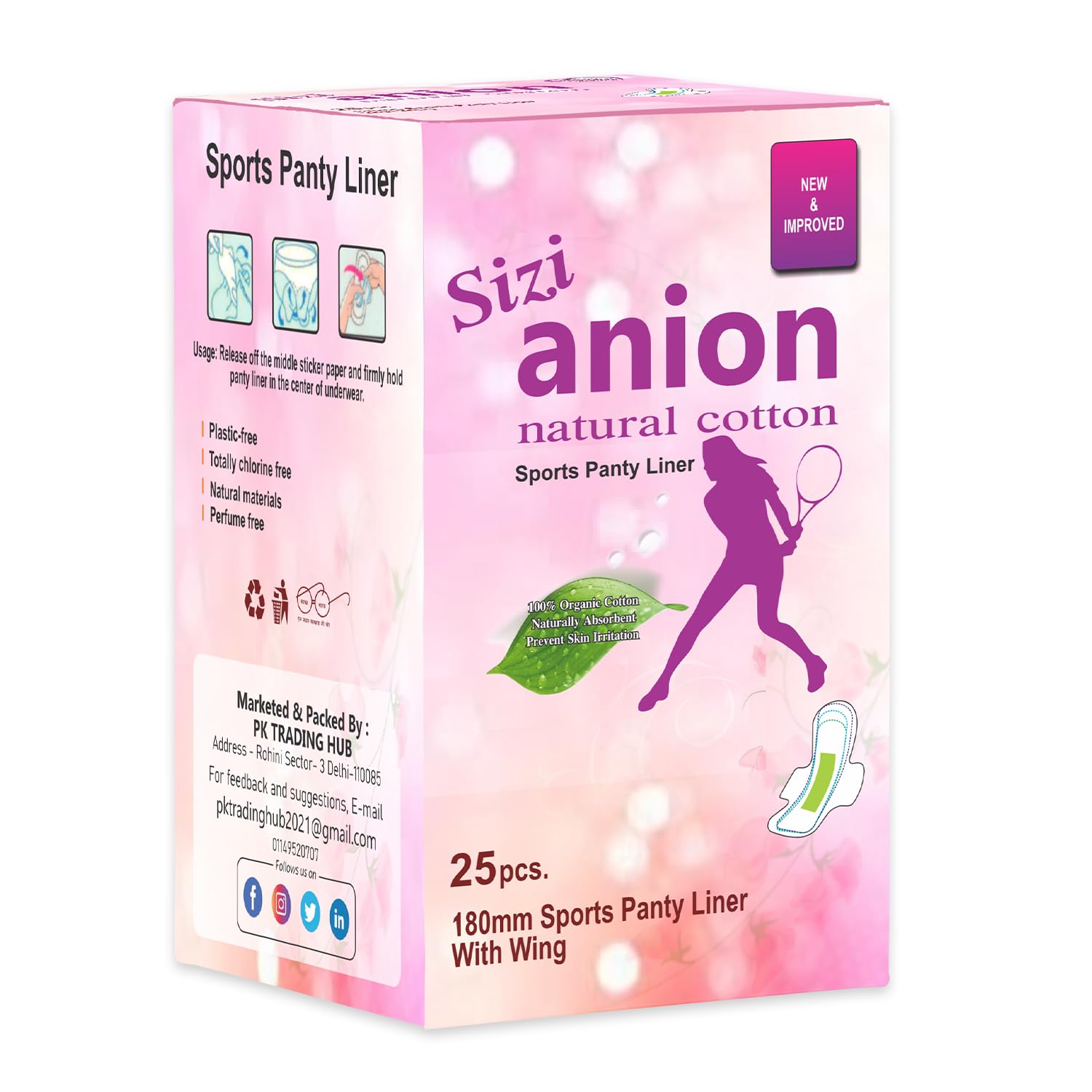 Sizi Organic Cotton Ultra Thin 25 Sports Panty liners for Periods Menstrual Feminine Pads Super Absorbency Leak Protection Daily Feminine Panty Liners, Extra Long, Unscented. (pack of 1) (B09WJ3Y4NX) Amazon Price History, Amazon Price Tracker