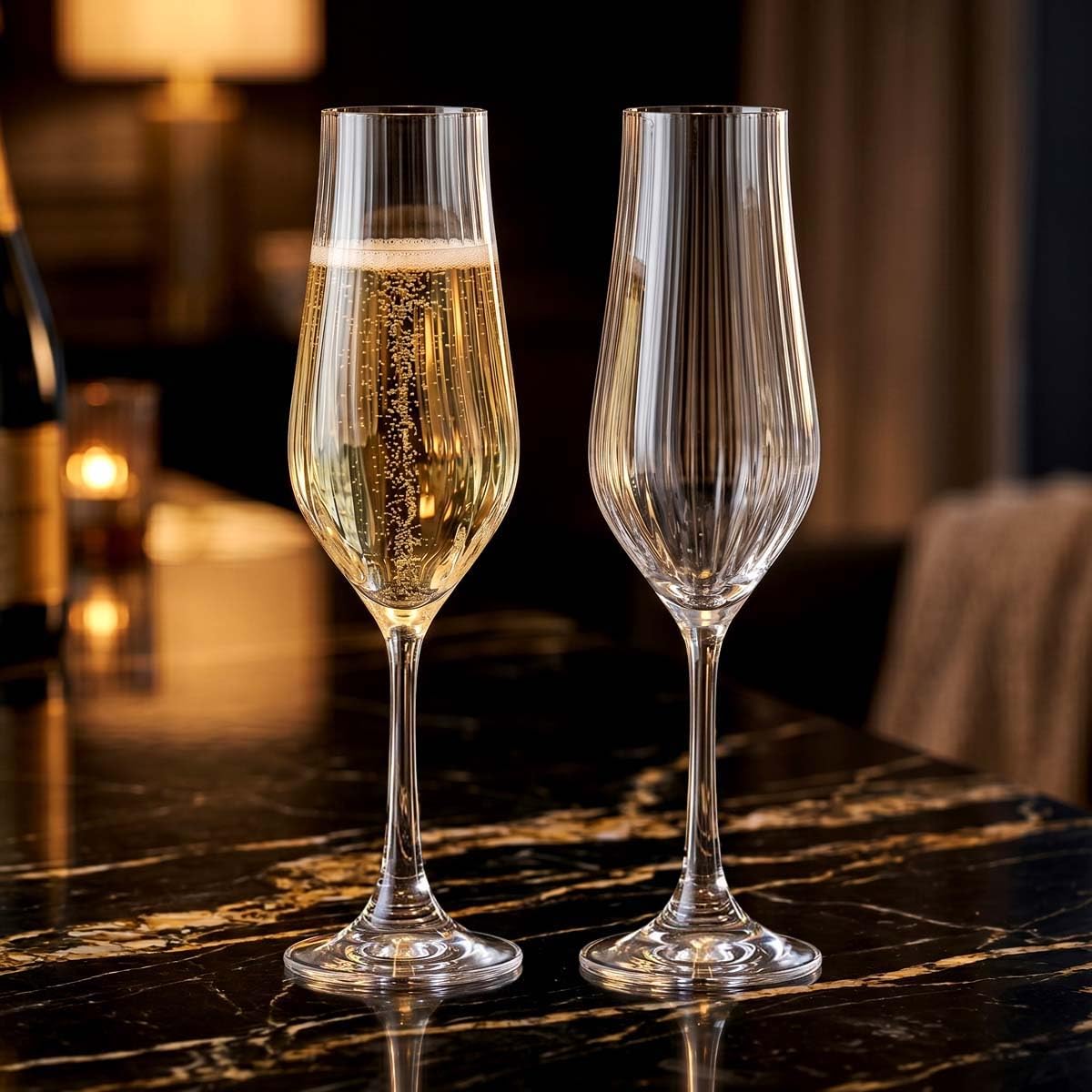 Bohemia Tulipa Optic Sektgläser Kristallglas Sektglas 170 ml 6er Set