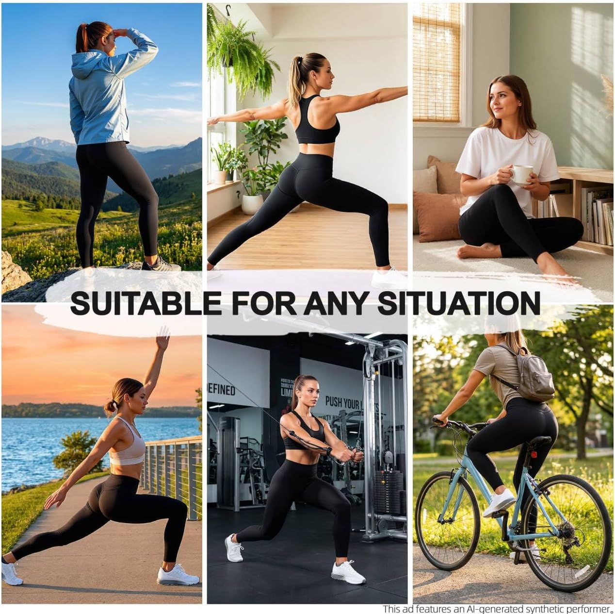 High Waisted Leggings for Women - No Front Seam Tummy Control Yoga Pants for Workout Running No See Through