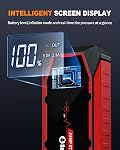 Démarreur de saut de batterie booster de voiture,5000A Démarreur de saut portable jusqu'à 8L Gaz & 6L Moteurs diesel,12V Booster de batterie de voiture avec des câbles de Jumper LED lampe