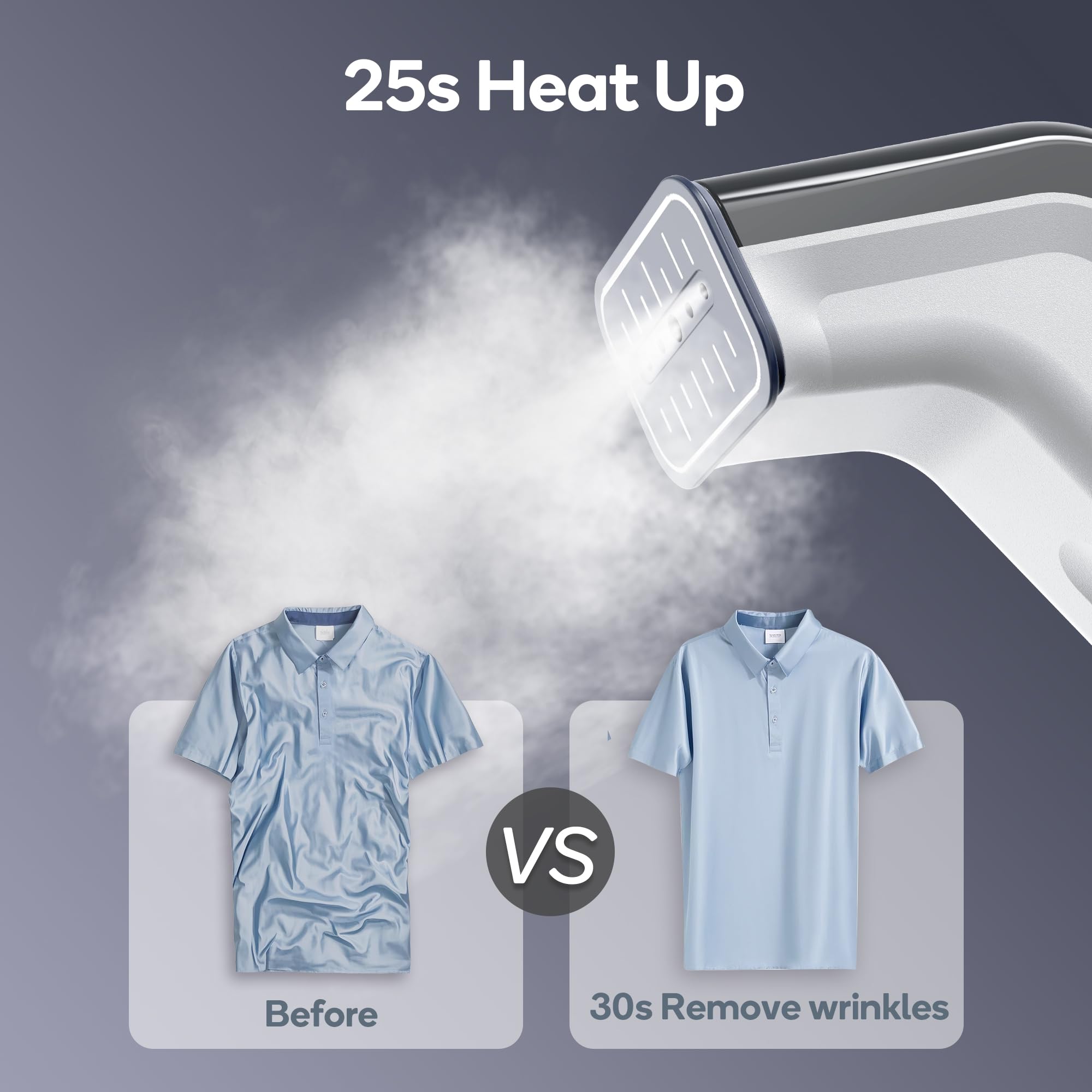 Vaporizador de viaje para ropa, 100 V-240 V para viajes globle, diseño integrado de tamaño libro, vaporizador y plancha 2 en 1 para ropa, portátil, vaporizador de ropa de mano para el hogar, oficina