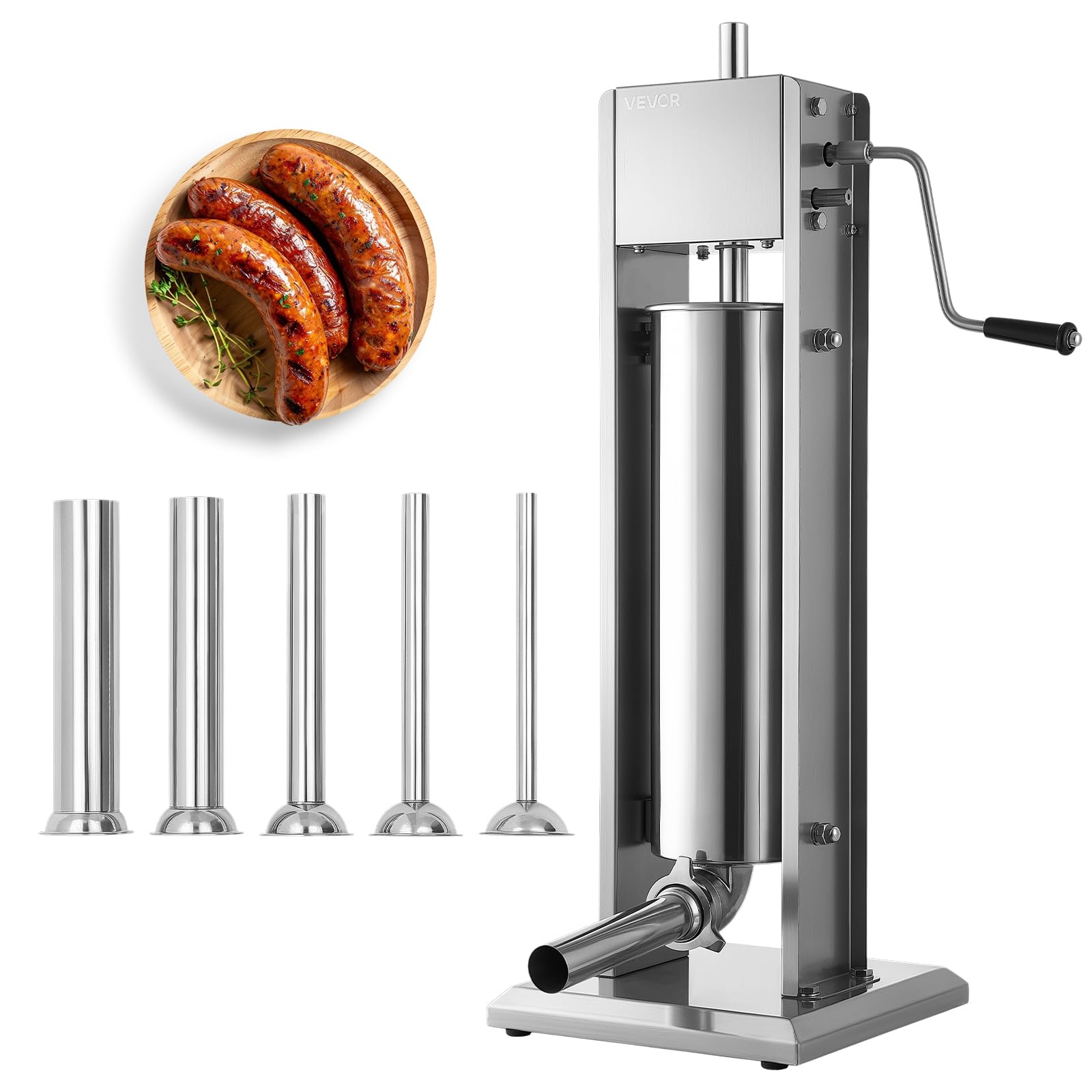 VEVOR Manual Sausage Stuffer 7L/15LBS Vertical Sausage Machine Dual-Speed