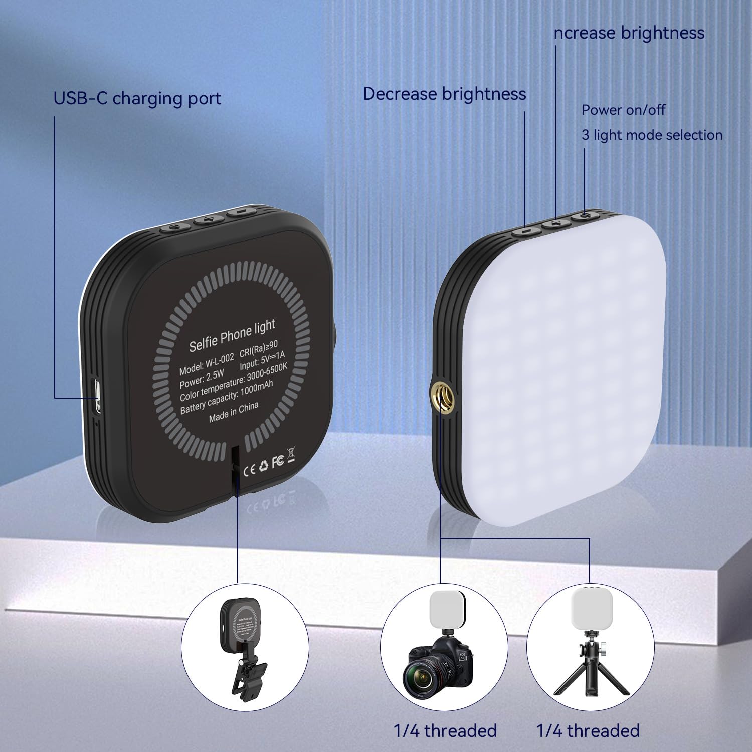 Mionondi Mini magnetyczna lampka do selfie do telefonu, klips na światło, kompatybilna z iPhone'em Magsafe, kieszonkowa lampka do tabletu, laptopa, komputera, powiększenia, rozmowy wideo, TikTok,