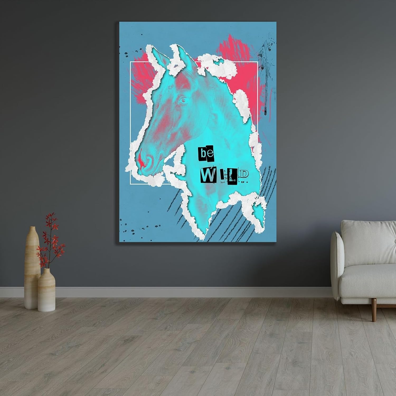 ArtDirect Be Wild Collage Art Custom Framed Art Print Giclee Print or Canvas Options with Various Sizes and Customization by Jaszke, Justyna