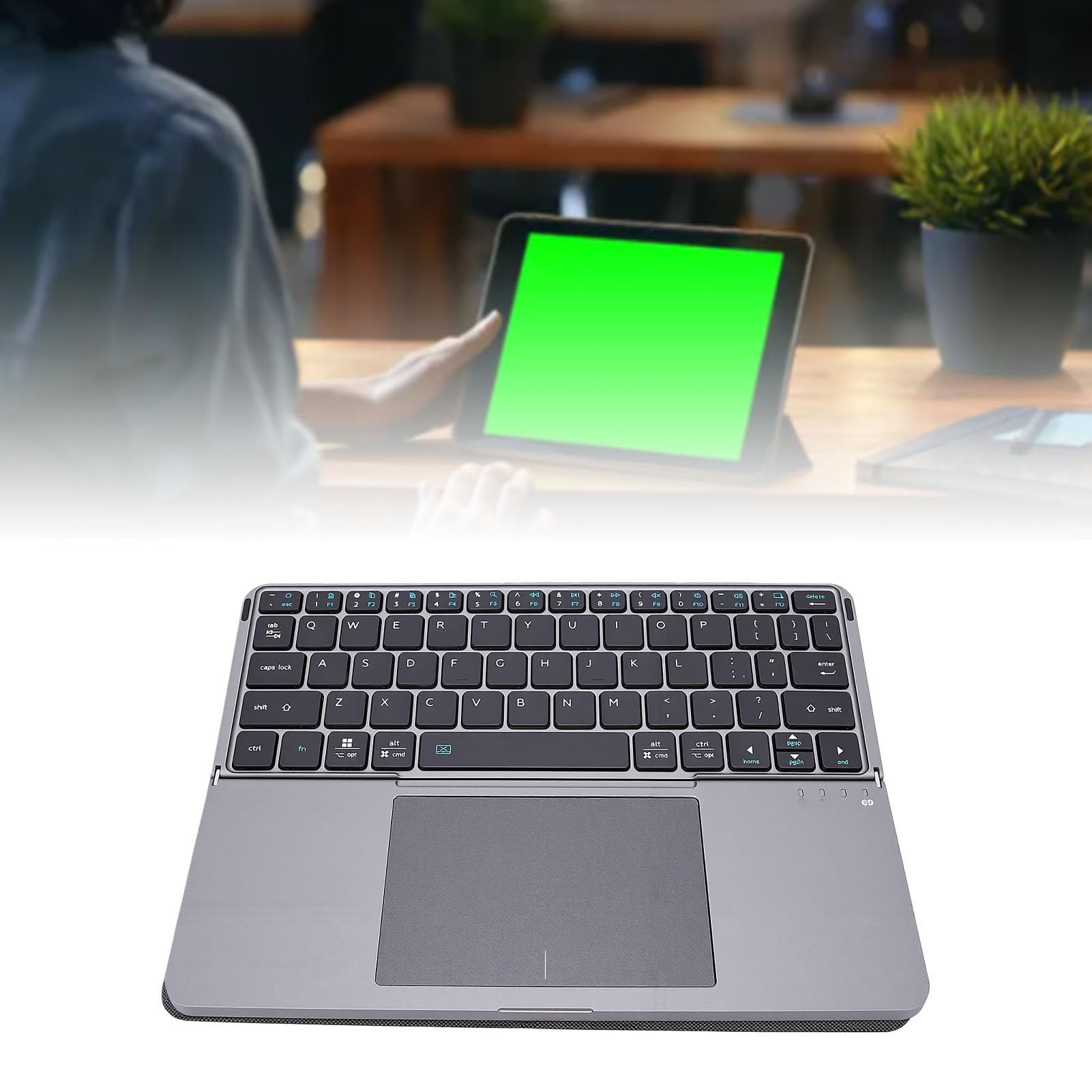 AMONIDA Teclado Plegable Inalámbrico con Touchpad, Diseño Ultra Delgado