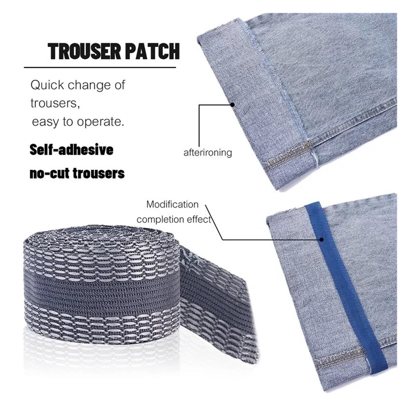 Cinta para dobladillos de pantalones Cinta autoadhesiva for coser dobladillo de pantalón, accesorios tejido ganchillo, Material DIY, suministros ropa, artes(Color 4)