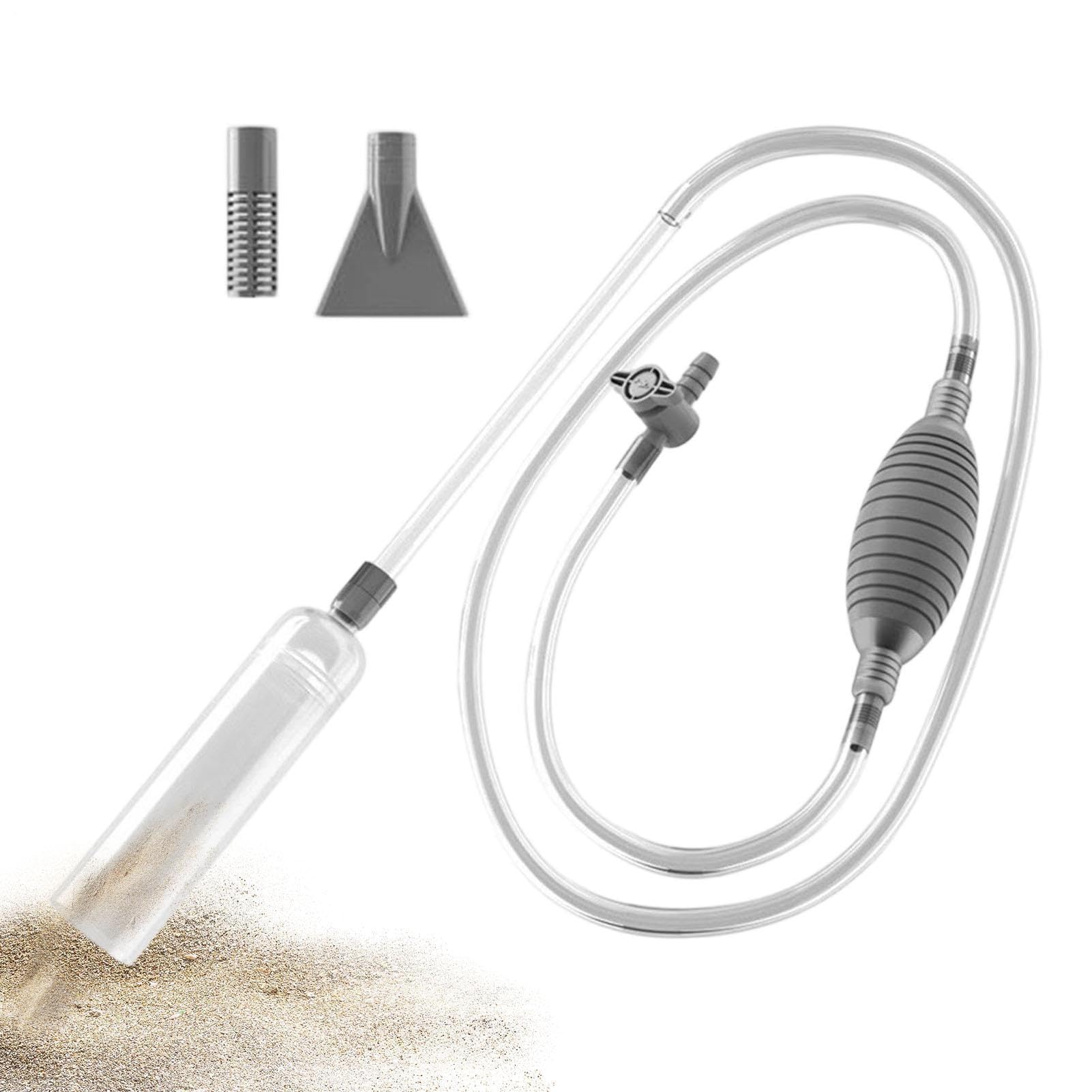 Fish Tank Vacuum - Siphon Water Changer, Aquarium Cleaning Tool with Strong Suction Flow, Easy Gravel Cleaner, Fish Turtle Tank Kit, Changing Pump Water for Saltwater Aquariums