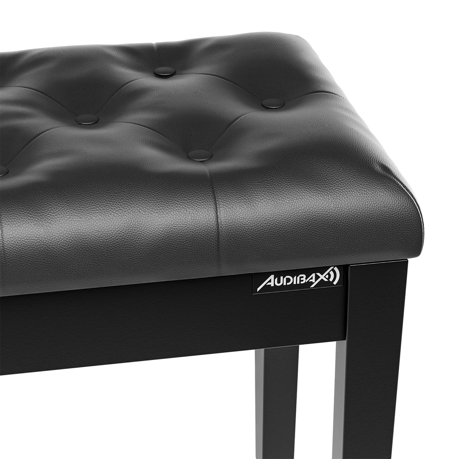 Audibax KB502 Banqueta Doble Piano/Teclado con Compartimento Negro