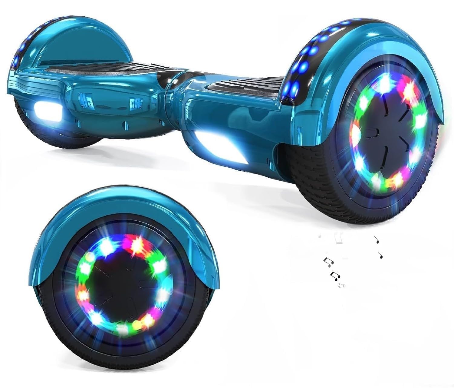VOUUK Hoverboard 6,5-Zoll-Hoverboard mit Zwei Rädern, Mit Bluetooth-Lautsprecher, Mit LED-Lichtern Geeignet für Kinder und Erwachsene