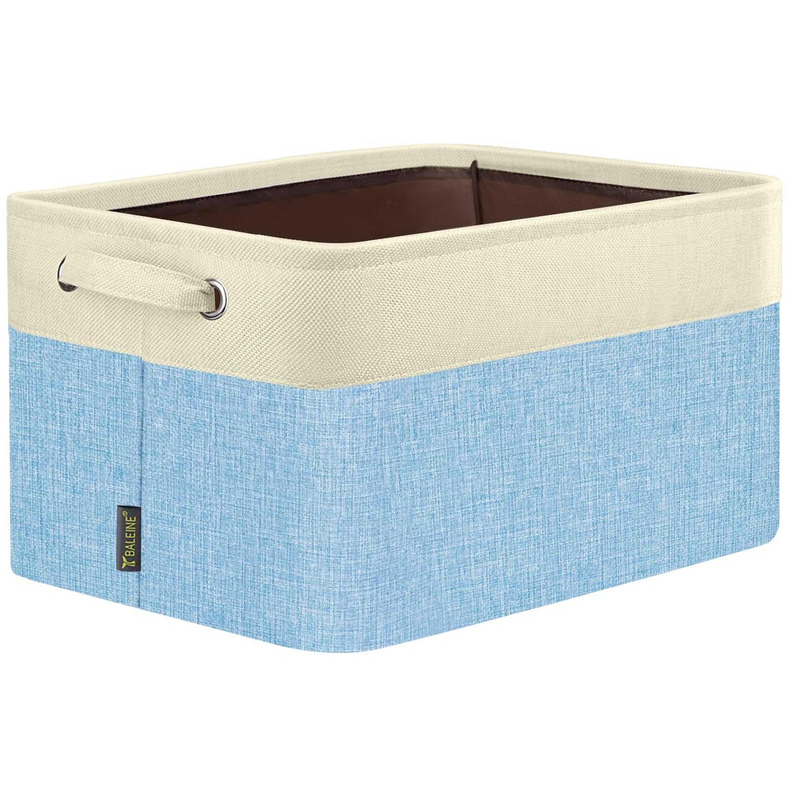 BALEINE 1 Pack Fabric Closet Storage Bins for Shelves, Linen Closet Organizers and Storage, Decorative Baskets for Organizing, Shelf, Clothes, Home, Office (Skyblue, 12"x8"x8")