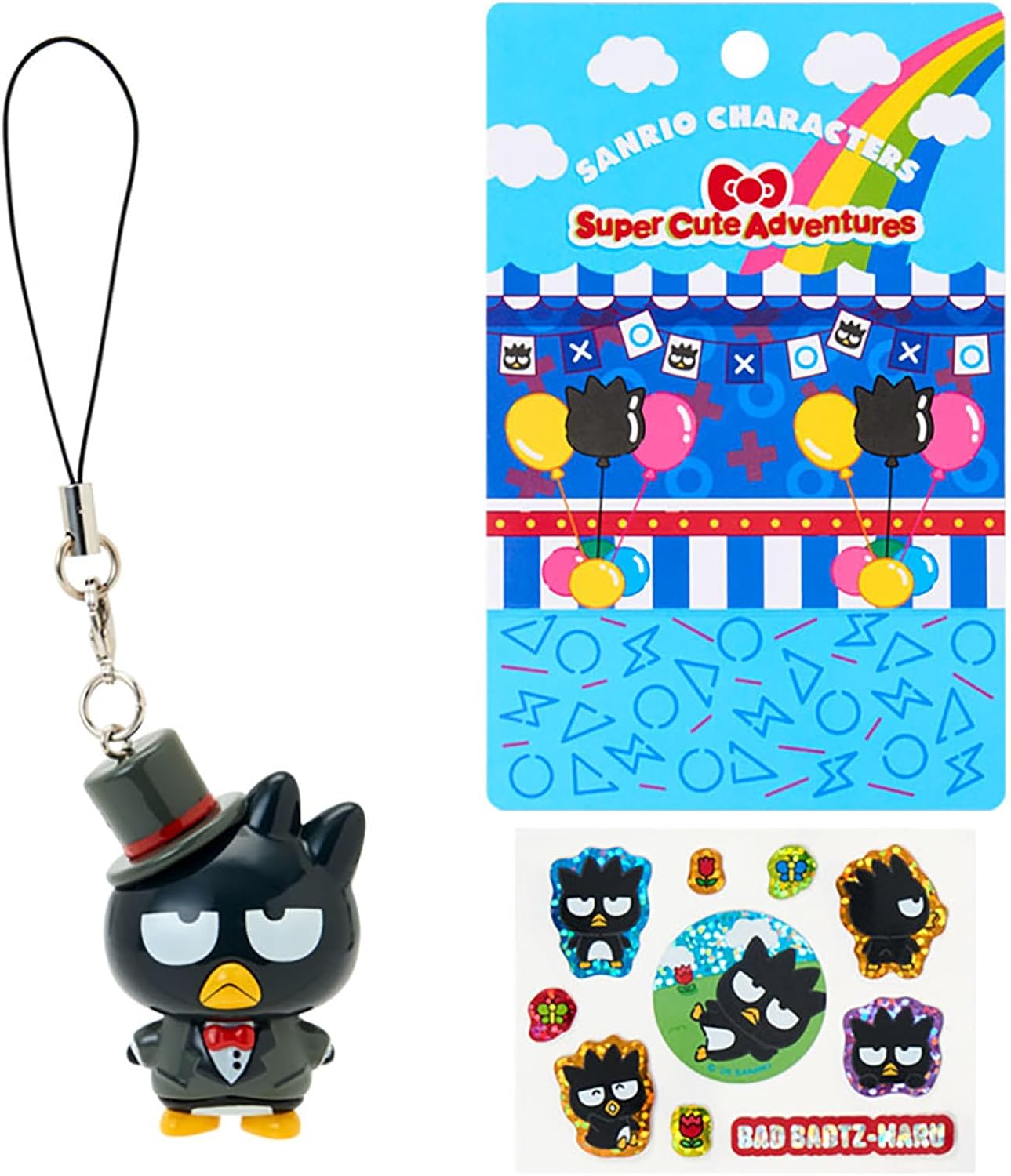 Sanrio 386006 Bad Batsumaru Strap & Sticker Set (Super Cute Adventures)