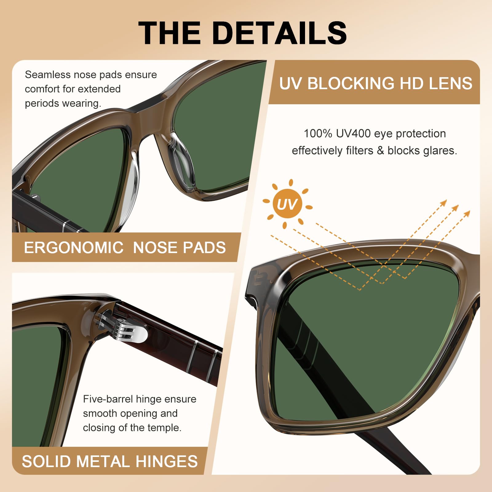 CARFIA Klassiche Sonnenbrille für Herren UV400 CA5288L01+CA9005