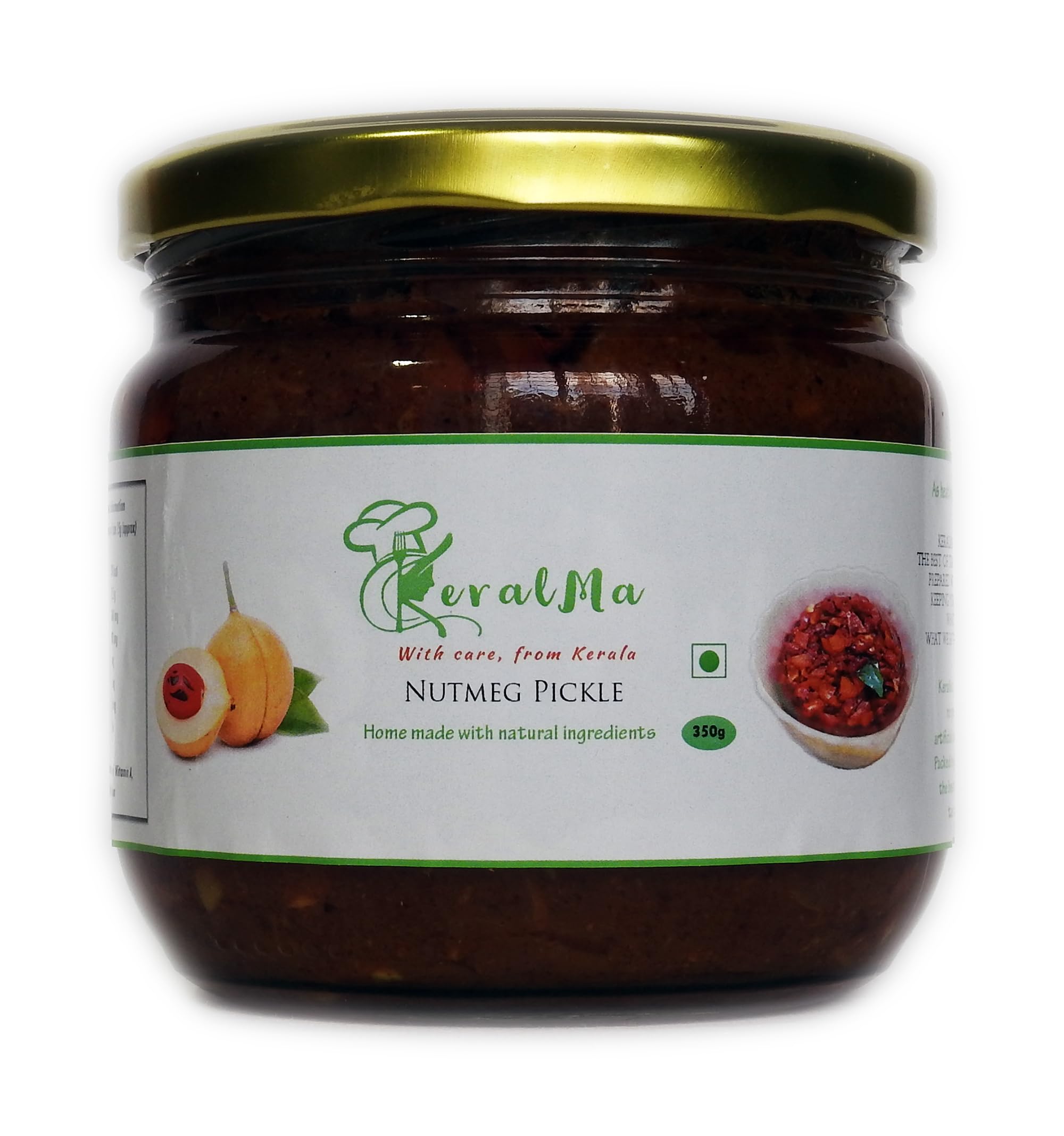 KeralMa Homemade Nutmeg Pickle | 350g | Authentic Kerala Pickle | Spicy South Indian Pickle | Jaiphal Achaar | Jathikai Achaar | Tasty pickle | Natural, no artificial flavours | No preservatives