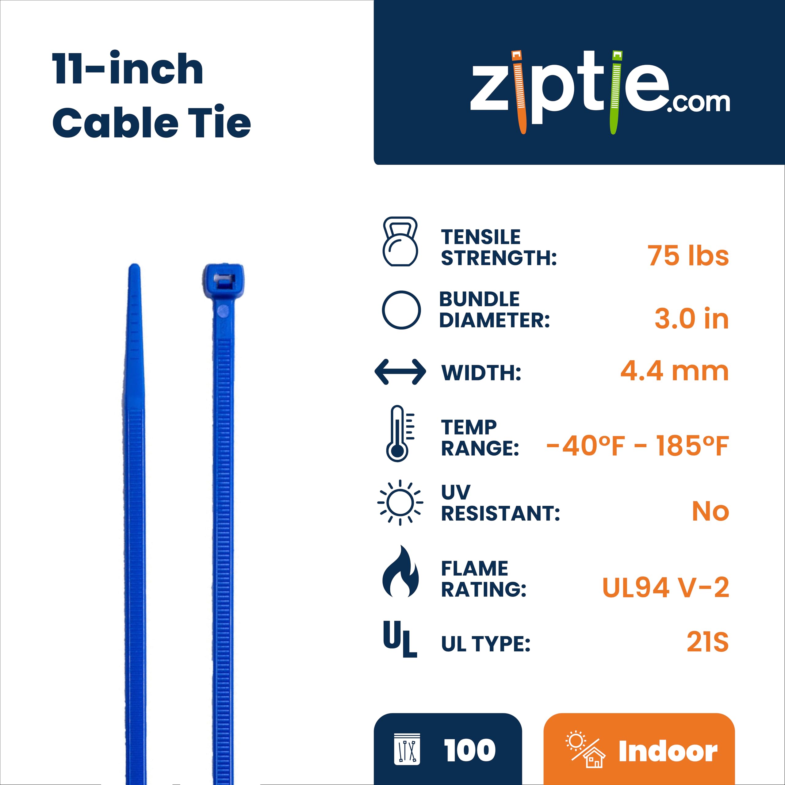 専用ページ　ブルー　ジップ Amazon.com: ZipTie.com 11-Inch Blue Nylon Multi-Purpose Zip Ties