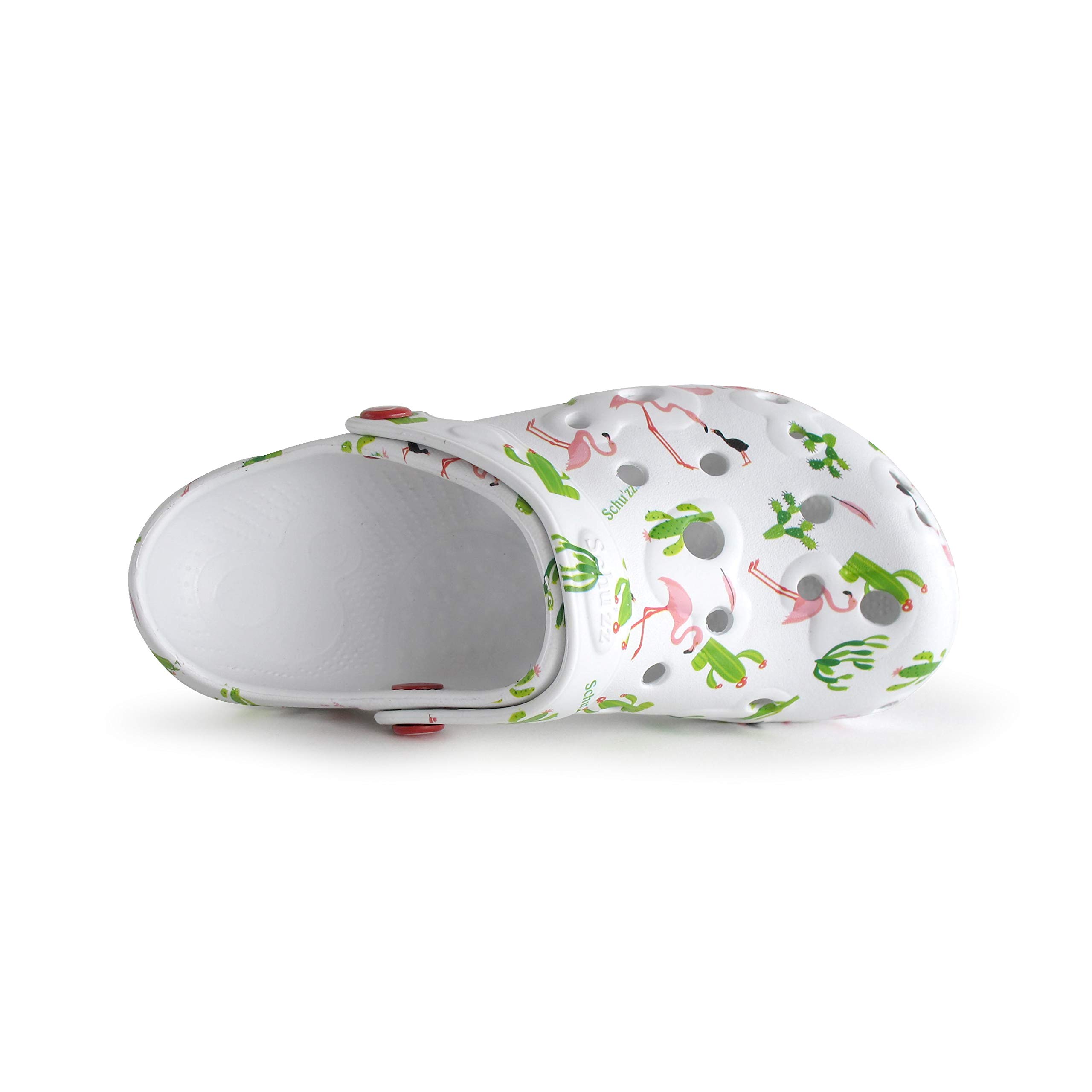 Schu'zz - Globule Imprimé - Sabot Plastique Femme - Confortable, Léger, Ultra Résistant - Certifié CE - pour la Maison et Activités de Plein Air