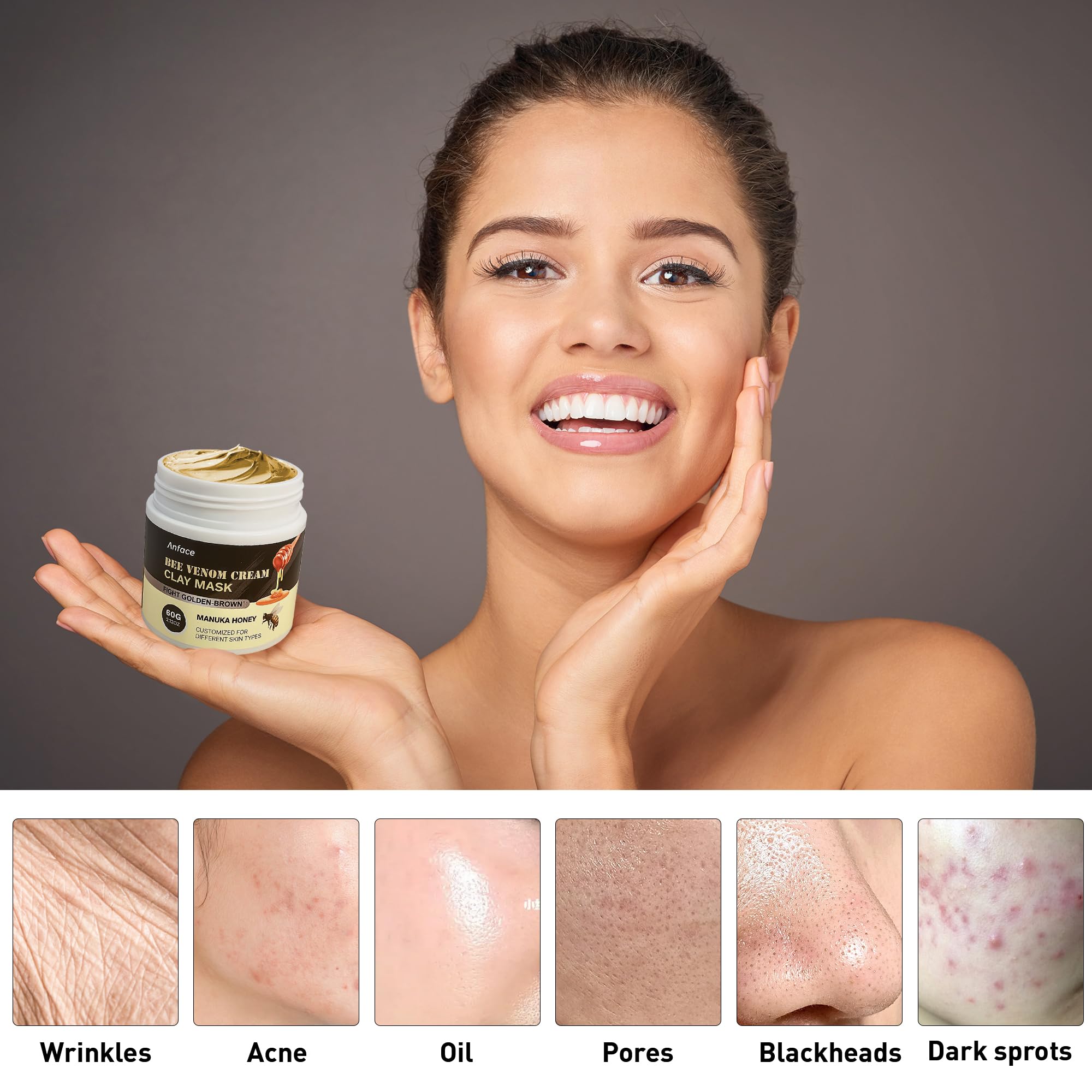 Amazon.com: Anface 3 PCS Clay Mask Set Men and Women Natural Clay
