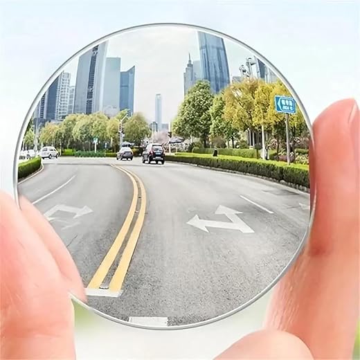 CarFrill Blind Spot Mirror | 2 Inch Round HD Glass Convex Rear View Mirror | Frameless 360° Adjustable Stick-On Mini Mirro...