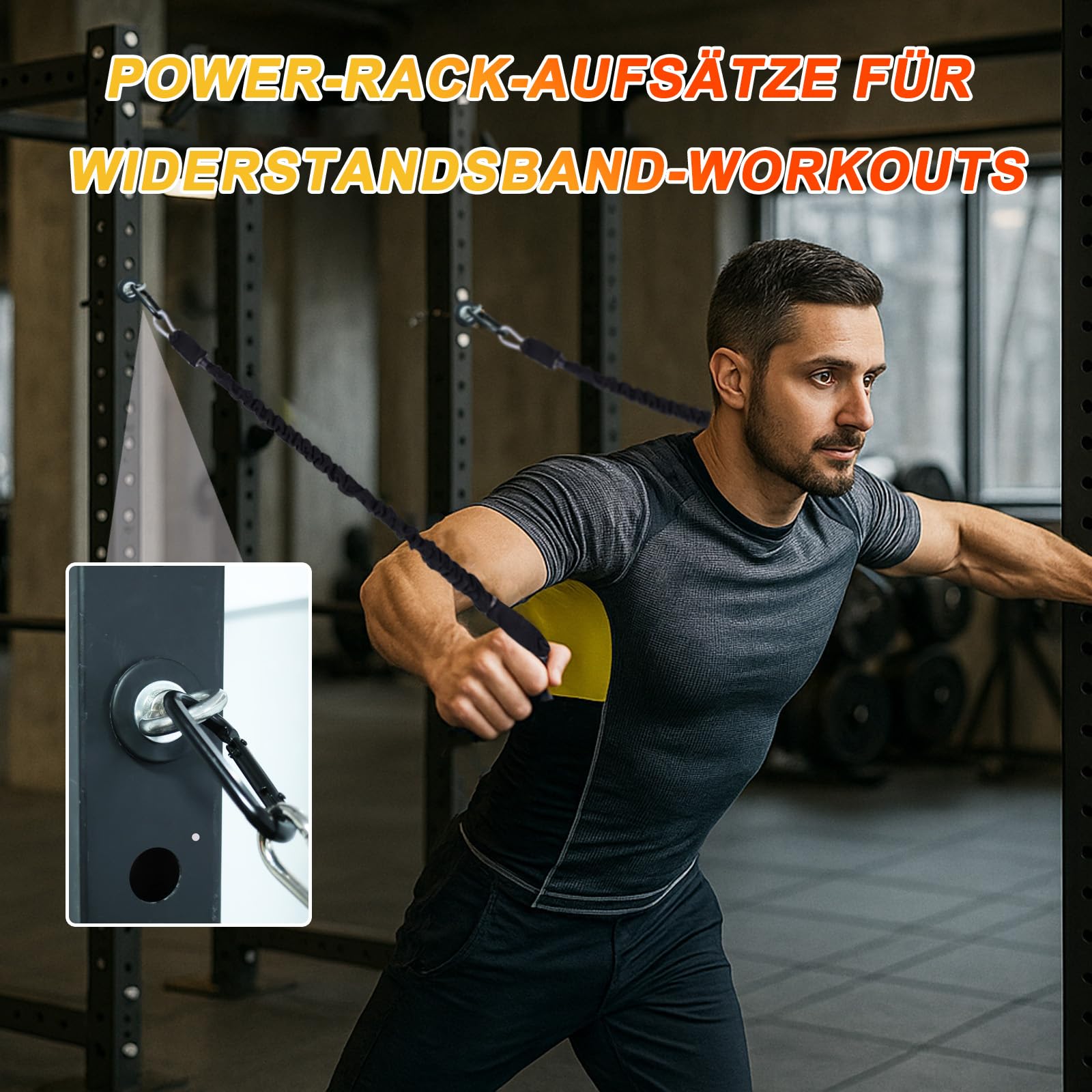 J Bryant Power Rack Aufsätze, Set mit 2 robusten Kniebeugen-Rack-Zubehör, passend für 2 x 2 & 3 x 3 Aufrechte, 1,6 cm oder 2,5 cm Löcher, ideal für Widerstandsband, Krafttraining und Fitness