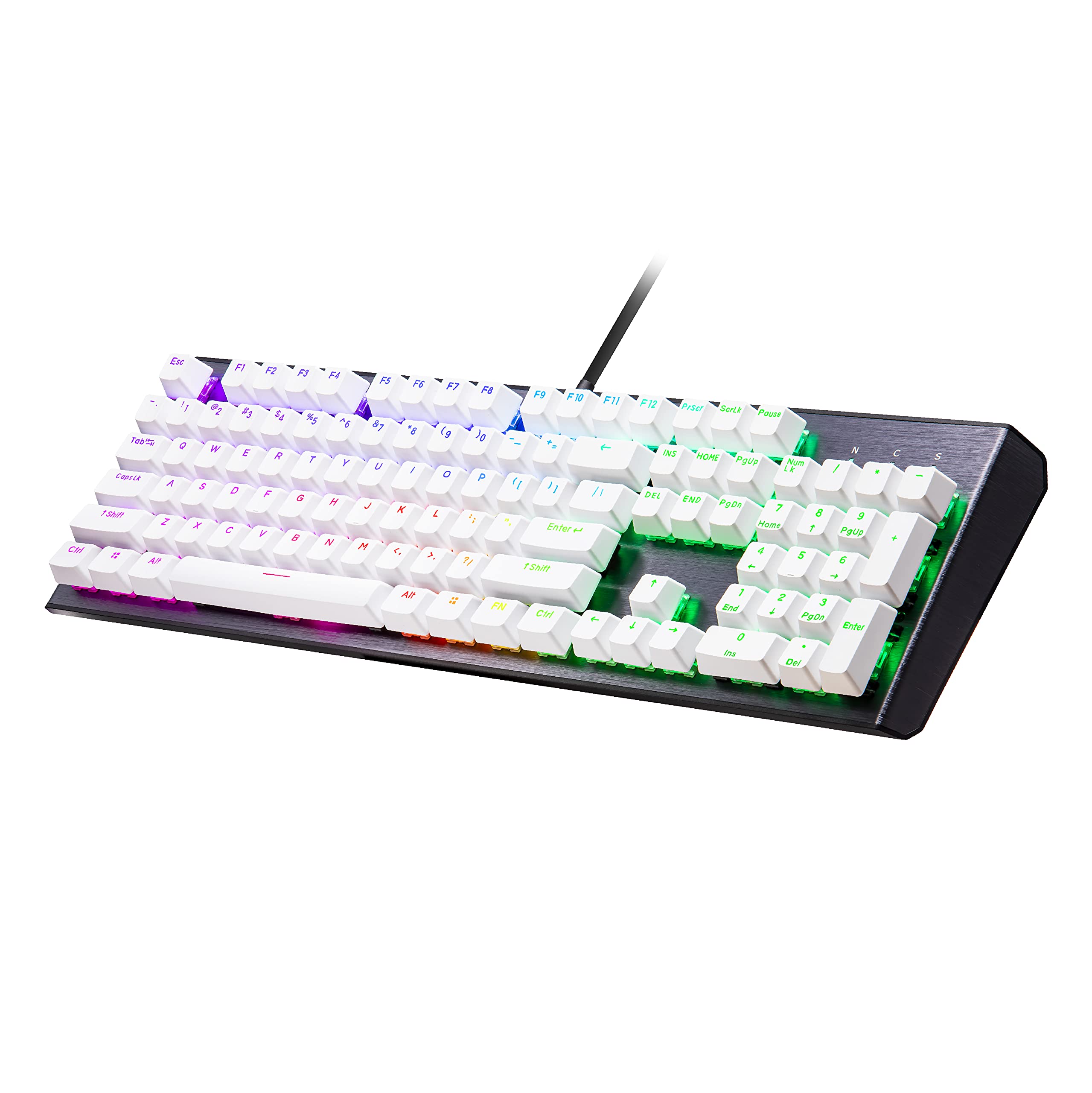 Cooler Master PBT Doubleshot Keycap Upgrade-Set weiß für mechanische Tastaturen, kompatibel mit Standard US 104 Layout Tastaturen