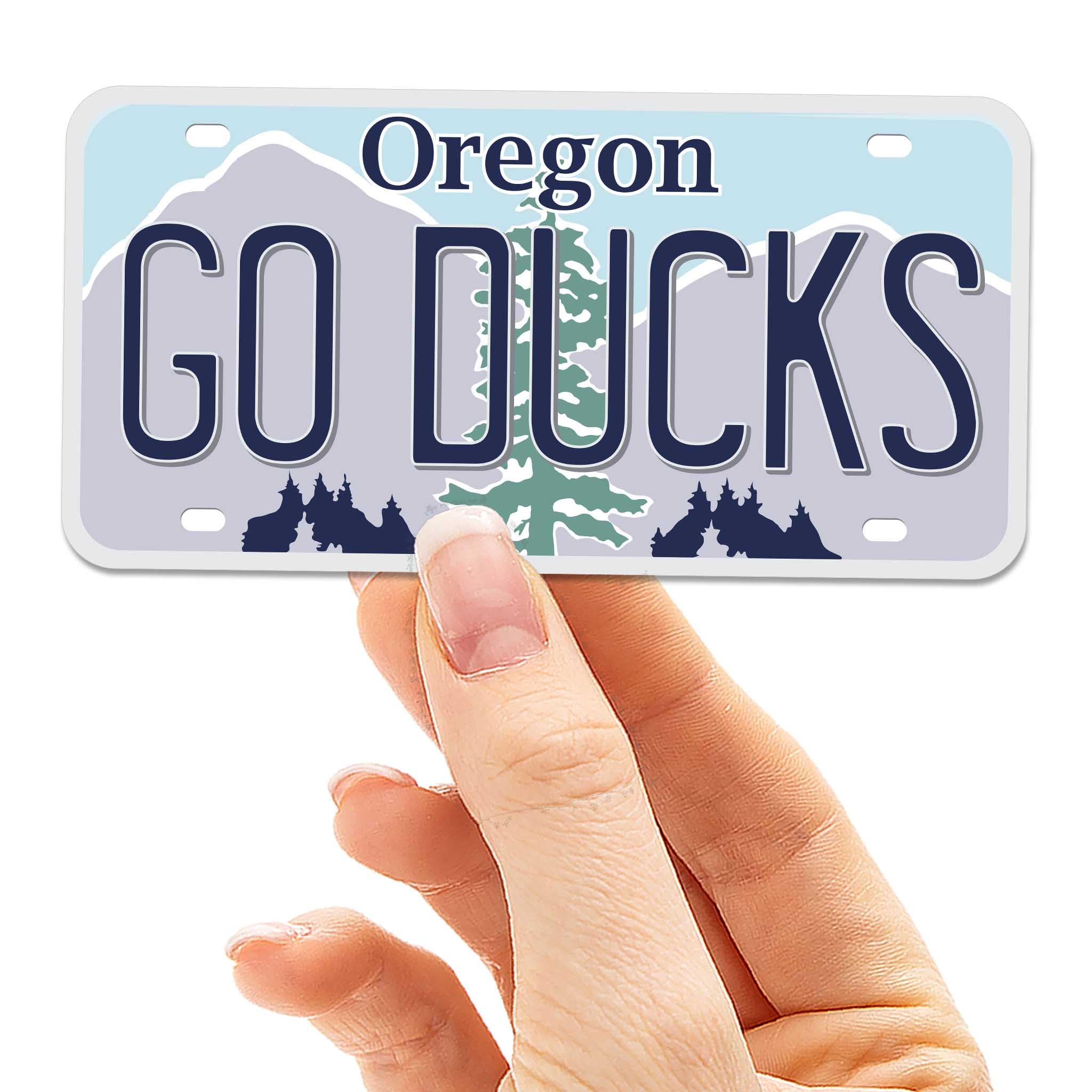 Oregon License Plate Stickers, Choose Your OR City Bumper Sticker - Pacific Northwest Decal for Hydroflask (Go Ducks)