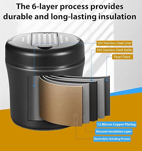 Miniatura 4 de Tarro térmico para alimentos calientes, 40 onzas, recipientes térmicos para sopa con tapa, boca ancha aislada al vacío de acero inoxidable a prueba