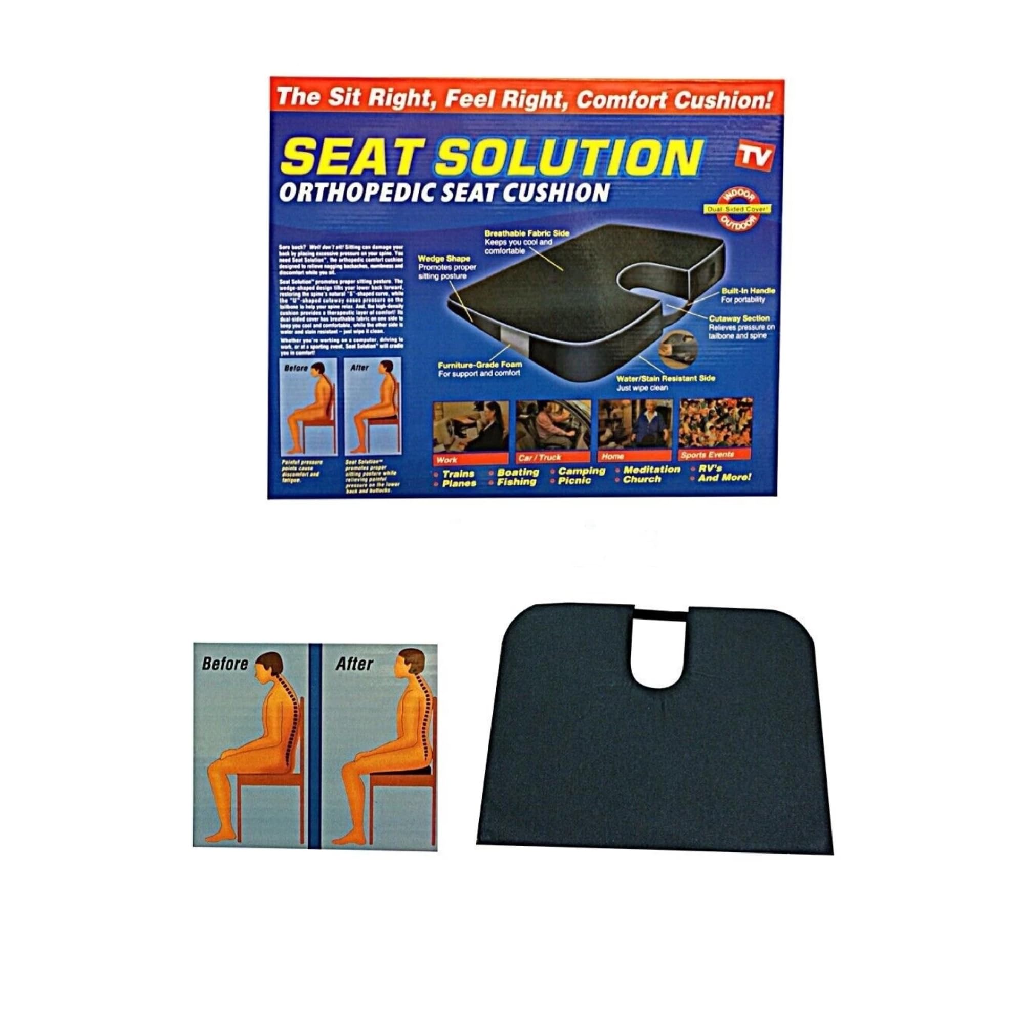 DUAS Orthopedic Deluxe Seat Cushion for Back Support and Coccyx Pain Relief Ideal for Office Chairs Car Seats and Home Use Promotes Healthy Posture and Eases Spine Discomfort All Day Comfort