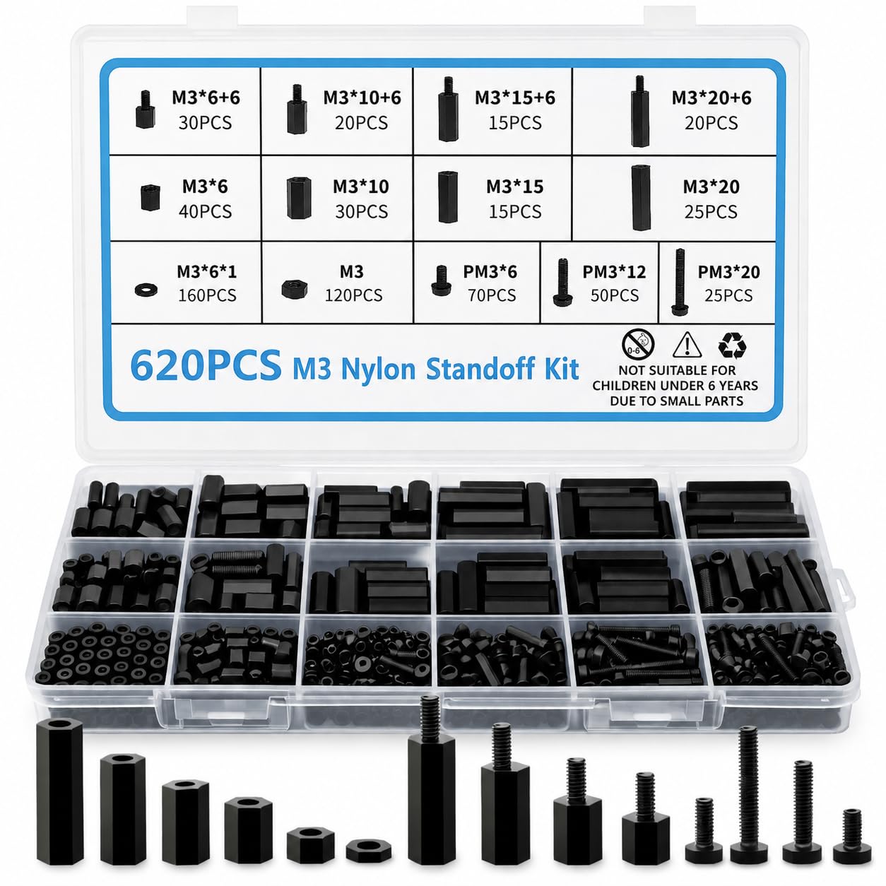 M3 Standoff Kit - 620PCS for PCBs & Electronics -1