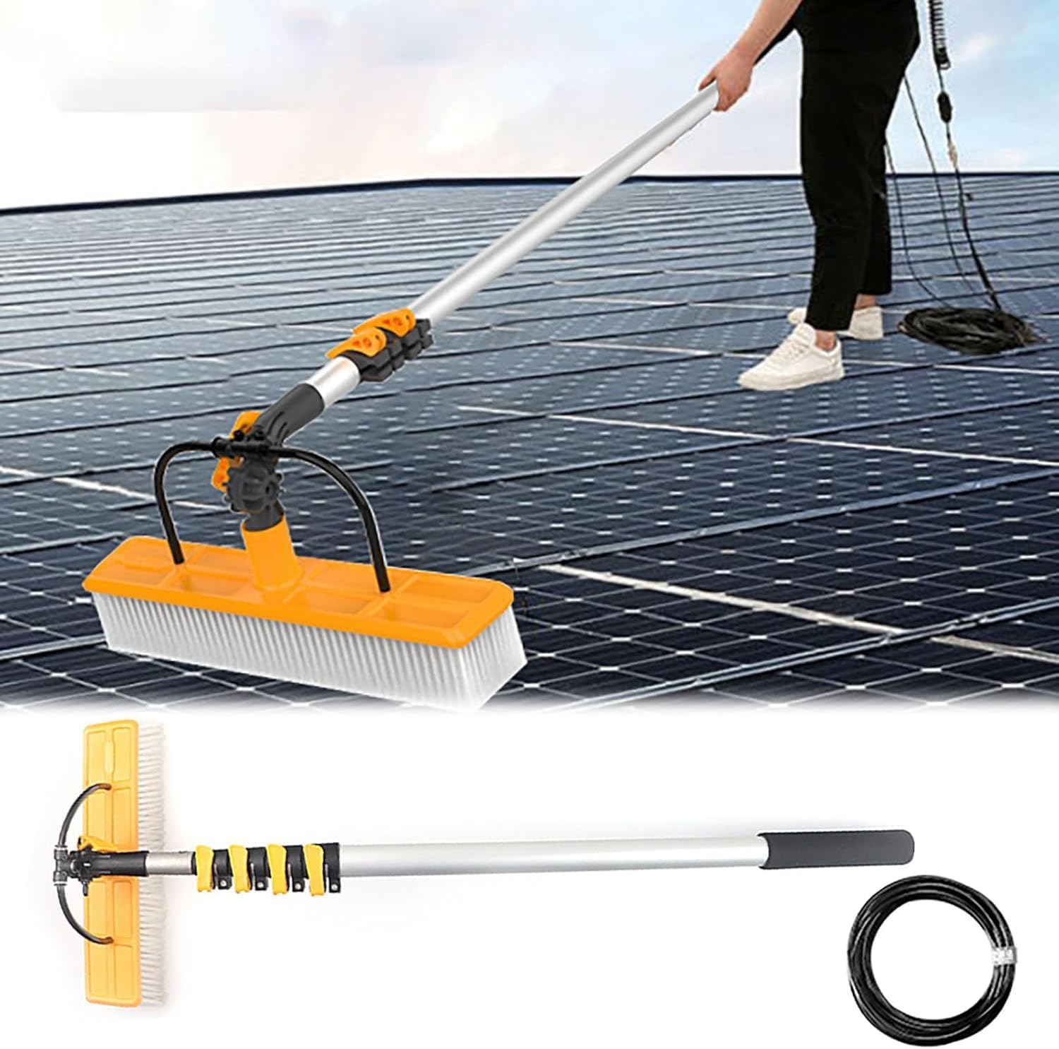 Home Siding Pole Package Window Cleaner with Water Fed System for Out of doors Roof/ Balcony/ Workplace – Moveable Photo voltaic Photovoltaic Panel Cleansing Telescopic Pole, Water Move Rod Wash Tools((15 7/10′)4.8m)