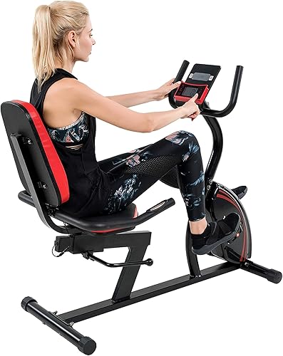 Miniatura 8 de Vanswe Recumbent Exercise Bike for Adults Seniors - Cardio Workout at Home with Magnetic Resistance 380 lbs Weight Capacity LED Monitor Bluetooth