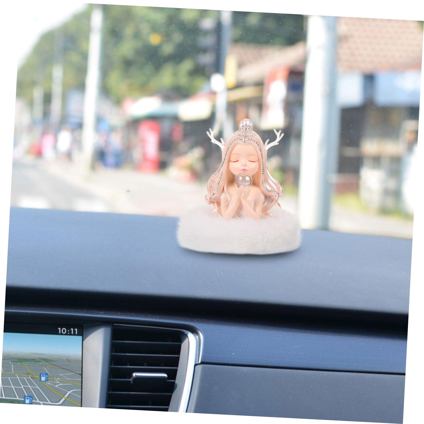 SOIMISS Profumatore Auto Decorativo con Base Elegante e Fragranza Duratura Accessorio per Auto Angelo Rosa Base Bianca