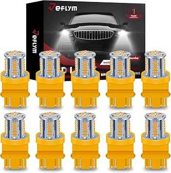3157 LED Bulbs,Amber Super Bright 39-SMD 4014 Chips,3056 3156 3156A 3057 4057 3157 4157 T25 LED Car Bulbs for Brake Lights,Backup Reverse Tail Lights