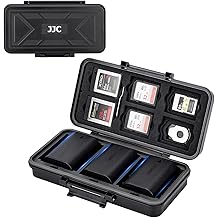 JJC Multi-Function Camera Battery Memory Card Storage Case for 6 SD Card,6 CFexpress Type-B/XQD Cards,5 CFexpress Type-A Cards,8 AA Batteries,3 Camera Batteries Holder Box for LP-E6 NP-FZ100 NPW235