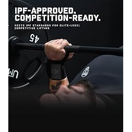 Gymreapers Weightlifting Wrist Wraps (IPF Approved) 18 Professional Quality Wrist Support with Heavy Duty Thumb Loop - Best Wrap for Powerlifting Competition, Strength Training, Bodybuilding (Black/Rubber, 18)