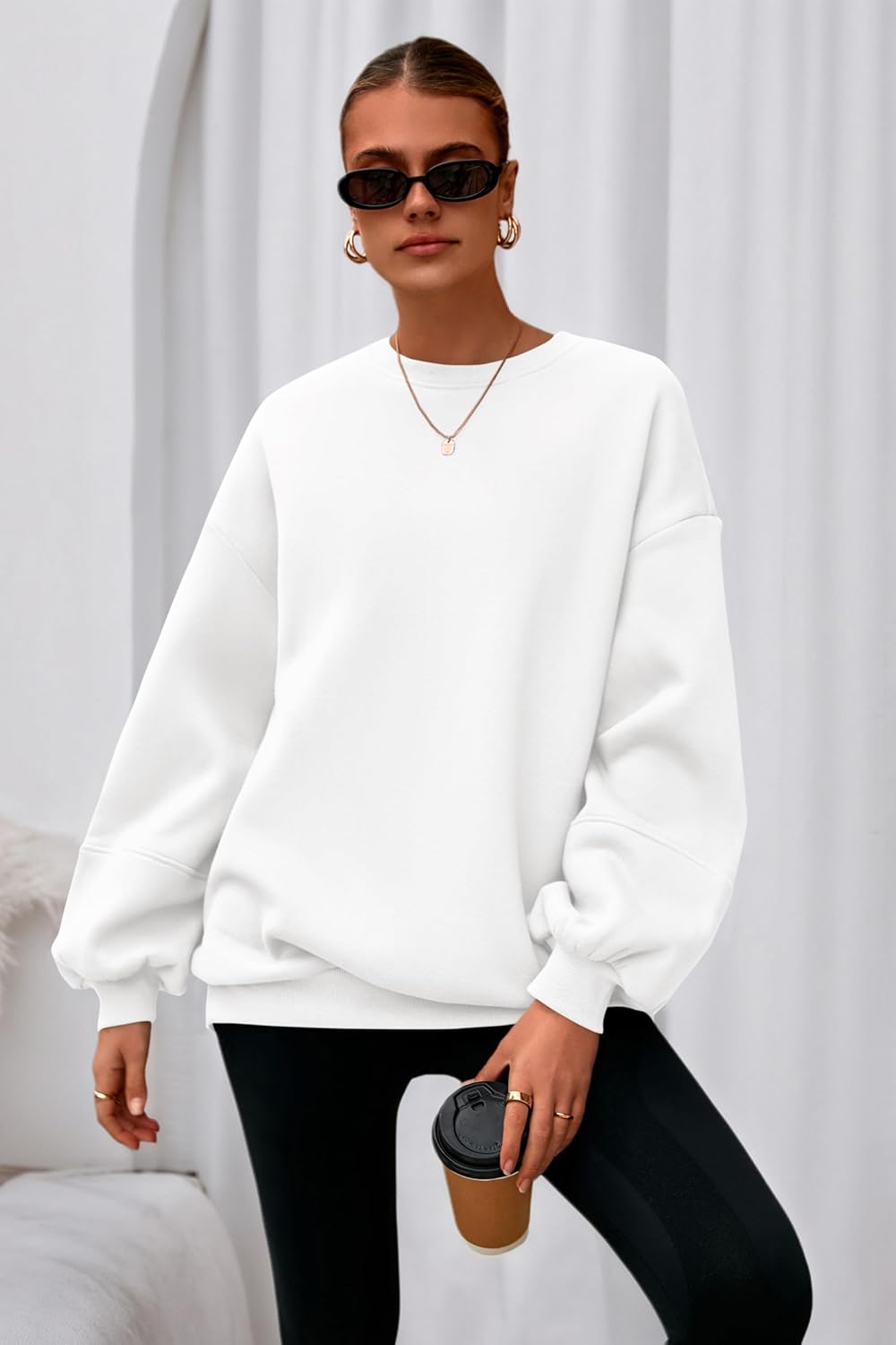 PRETTYGARDEN Oversized Sweatshirt for Women Fall Long Sleeve Crewneck Fleece Loose Fit Casual Pullover Tops Fashion Clothing - Image 6