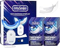 Vista 9 de MySmile Kit de tiras blanqueadoras dentales, 14 tratamientos con 28 luces LED, 10 minutos, no sensible, blanqueamiento rápido, esmalte de dientes