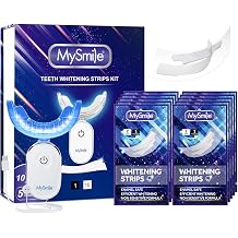 MySmile Non-Sensitive 20Pcs Teeth Whitening Strips Kit w/LED Light Tray