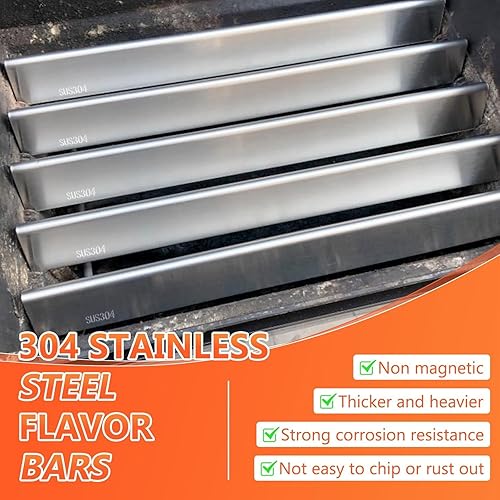 Miniatura 129 de QuliMetal 66033 Barras aromatizantes para Weber Genesis II E-410/E-415/E-435, piezas de parrilla para parrillas de gas Weber GS4 Genesis II LX serie
