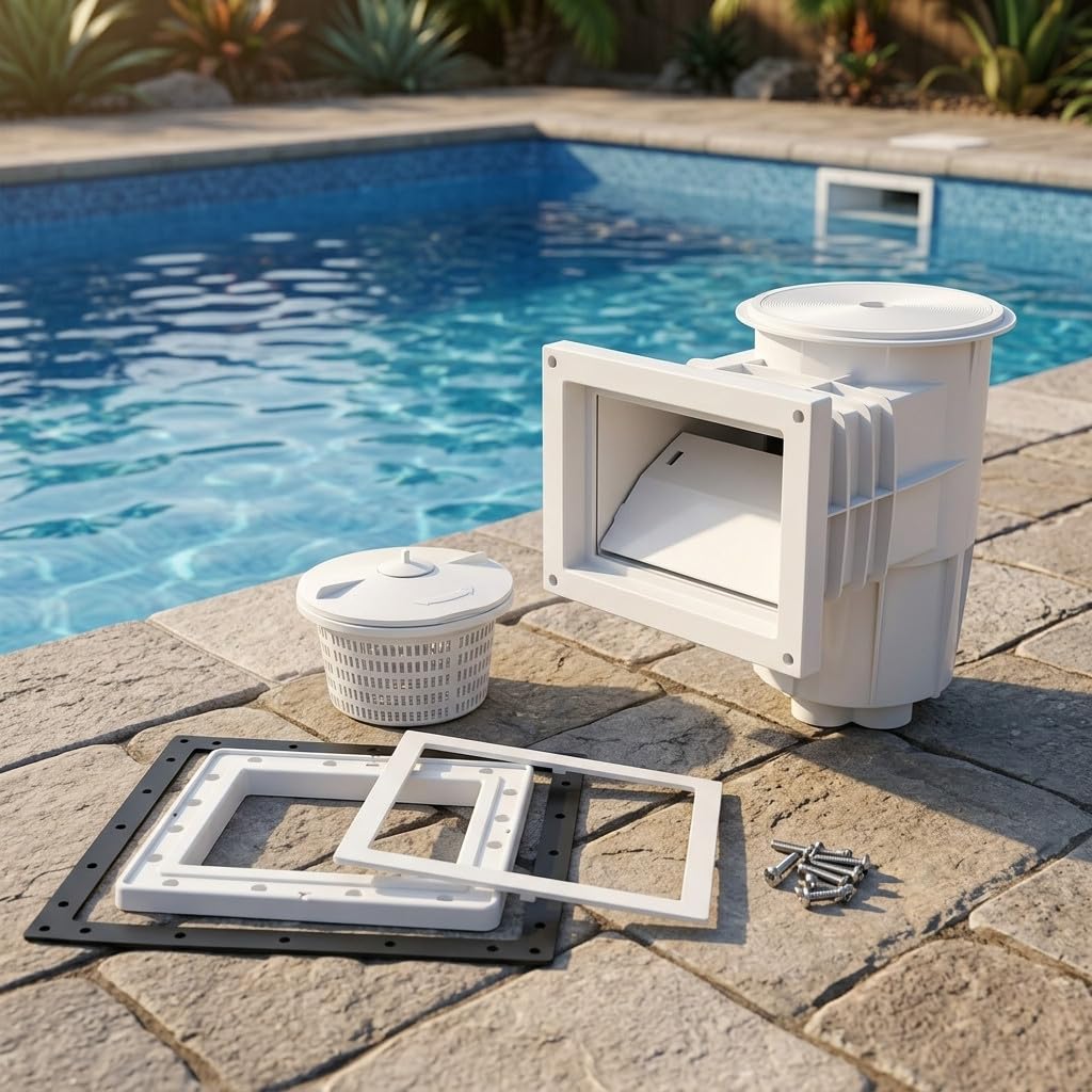 Suinga Skimmer Piscina 15 litros | Boca Standard con Tapa Cuadrada | Compatible con Piscinas Liner y Prefabricadas | Alta Capacidad de Filtracion y Limpieza Eficiente del Agua