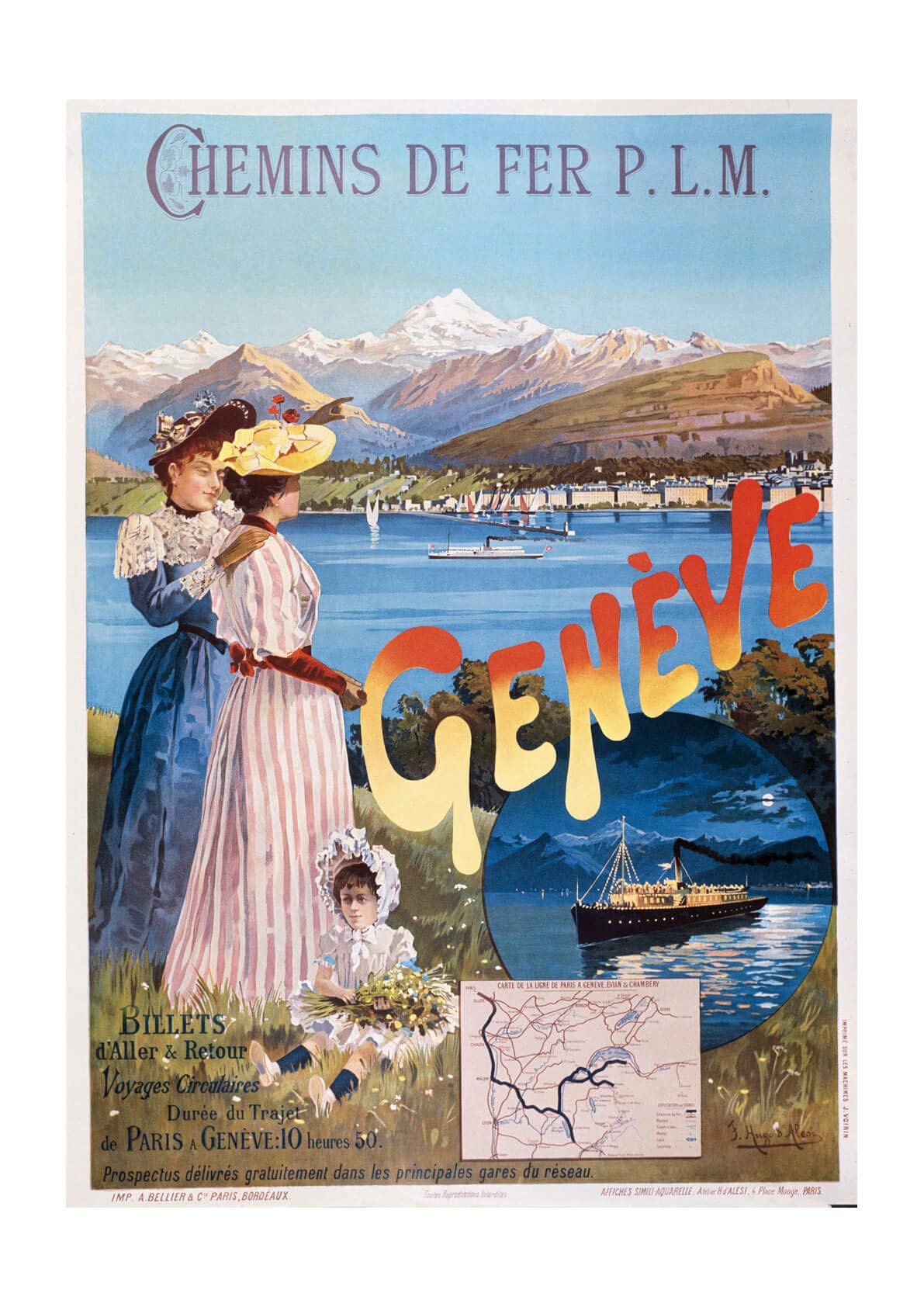 Affiche PLM Genève grand format mat pour habiller un grand mur vide sans reflet