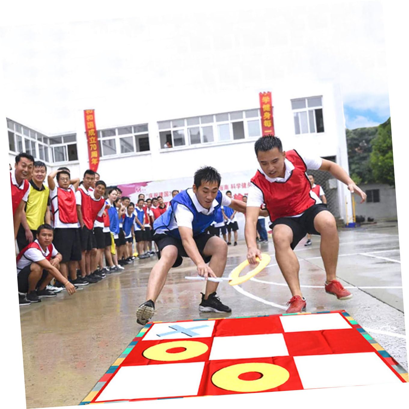 Juego Gigante de Tres en Raya de Tela, 1 Set, para Exterior